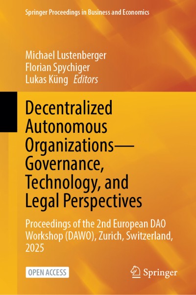 Link zu Buch Decentralized Autonomous Organizations—Governance, Technology, and Legal Perspectives