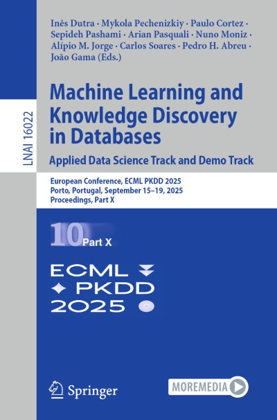 Link to Book Machine Learning and Knowledge Discovery in Databases. Applied Data Science Track and Demo Track
