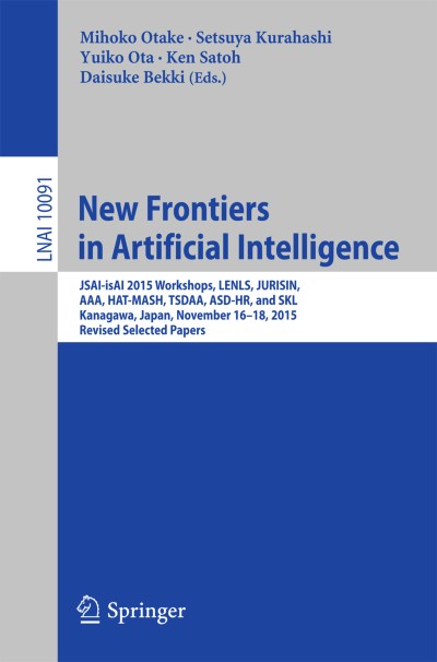 Link to Book New Frontiers in Artificial Intelligence
