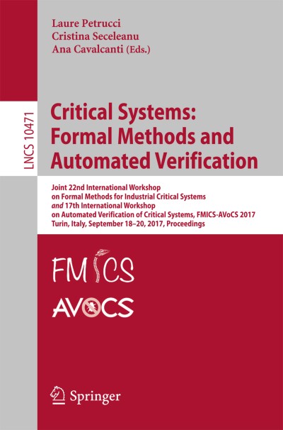 Link to Book Critical Systems: Formal Methods and Automated Verification