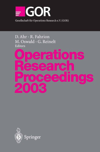 Cover of Book Operations Research Proceedings 2003