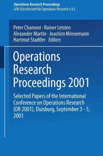 Cover of Book Operations Research Proceedings 2001