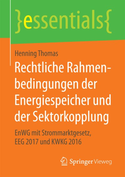Cover für Buch Rechtliche Rahmenbedingungen der Energiespeicher und der Sektorkopplung