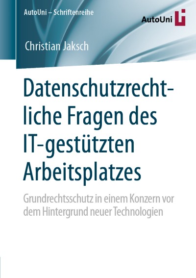Cover für Buch Datenschutzrechtliche Fragen des IT-gestützten Arbeitsplatzes