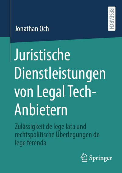 Cover für Buch Juristische Dienstleistungen von Legal Tech-Anbietern