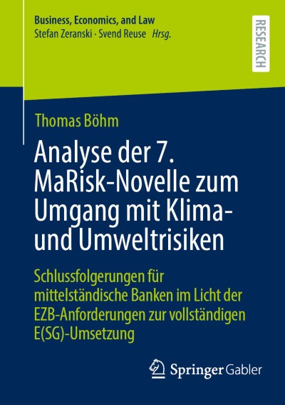 Ansätze zum Umgang mittelständischer Banken mit den aufsichtlichen Erwartungshaltungen zu E(SG)-Risiken in der Banksteuerung
