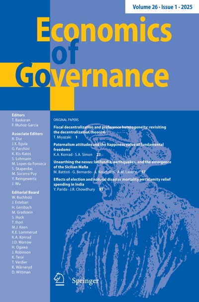 Economics of Governance 1/2025