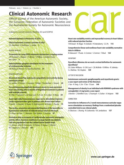 Link zu Zeitschrift Clinical Autonomic Research