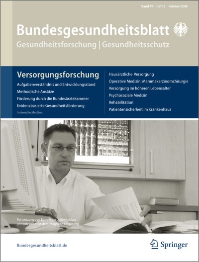 Bundesgesundheitsblatt - Gesundheitsforschung - Gesundheitsschutz 2/2006