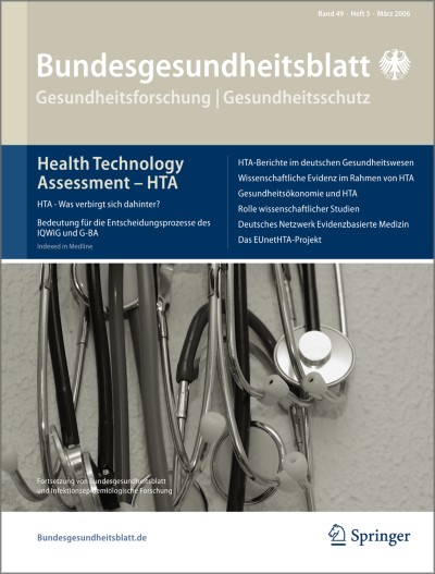 Bundesgesundheitsblatt - Gesundheitsforschung - Gesundheitsschutz 3/2006