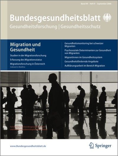 Bundesgesundheitsblatt - Gesundheitsforschung - Gesundheitsschutz 9/2006