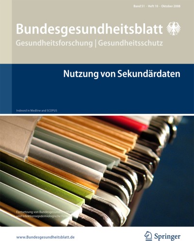 Bundesgesundheitsblatt - Gesundheitsforschung - Gesundheitsschutz 10/2008