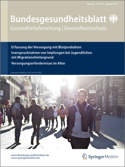 Bundesgesundheitsblatt - Gesundheitsforschung - Gesundheitsschutz 10/2013