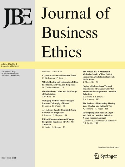 Link zu Zeitschrift Journal of Business Ethics