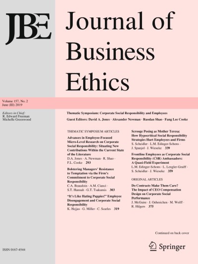 Link to Journal Journal of Business Ethics