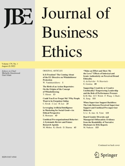 Journal of Business Ethics 1/2022