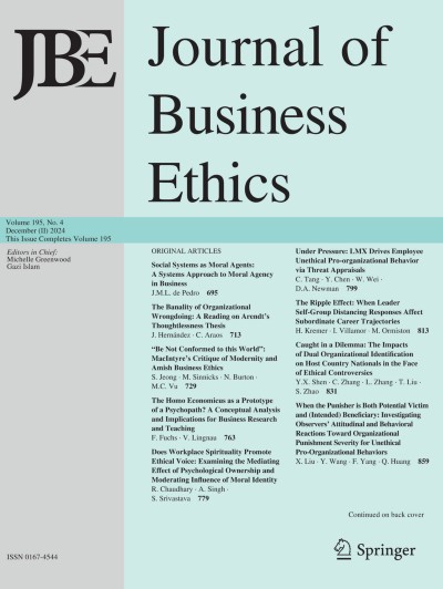 Journal of Business Ethics | springerprofessional.de