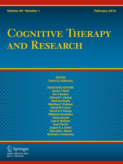 Cognitive Therapy and Research 1/2016