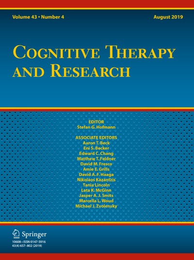 Cognitive Therapy and Research 4/2019