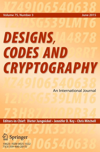 Designs, Codes and Cryptography 3/2015