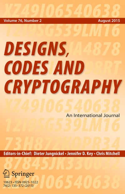 Designs, Codes and Cryptography 2/2015