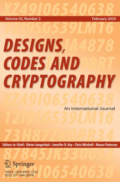 Designs, Codes and Cryptography 2/2024