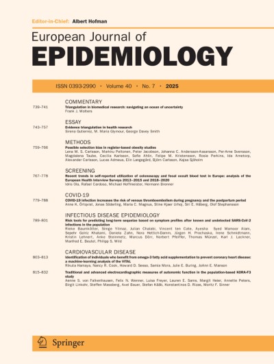 Link to Journal European Journal of Epidemiology