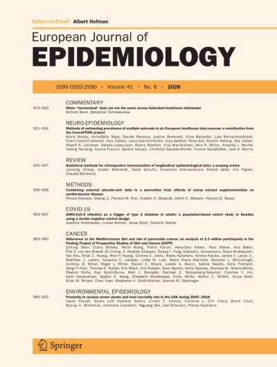 European Journal of Epidemiology 8/2026 | springermedicine.com