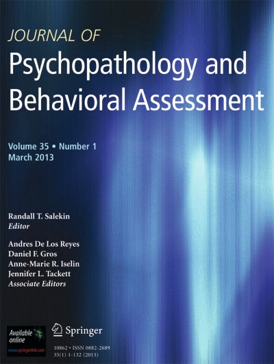 Journal of Psychopathology and Behavioral Assessment 1/2013