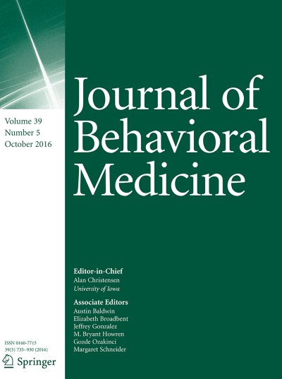 Journal of Behavioral Medicine 5/2016