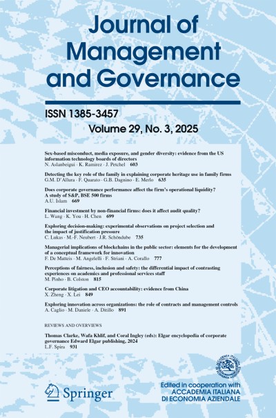 Journal of Management and Governance 3/2025