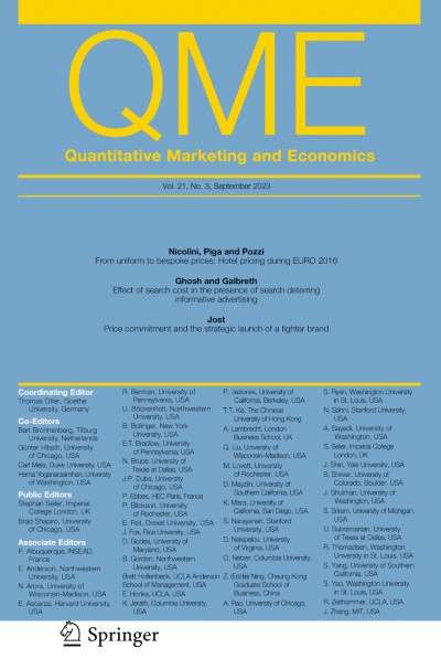 Quantitative Marketing and Economics 3/2023