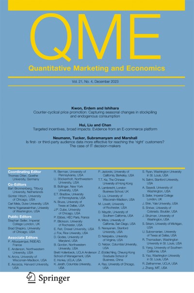 Quantitative Marketing and Economics 4/2023