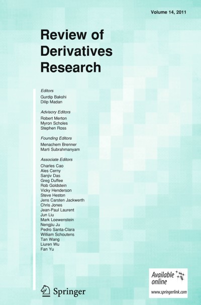 Review of Derivatives Research 1/2011