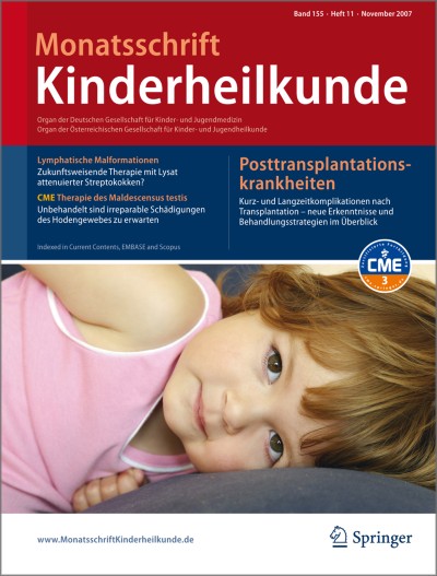 Monatsschrift Kinderheilkunde 11/2007