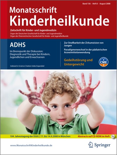 Monatsschrift Kinderheilkunde 8/2008
