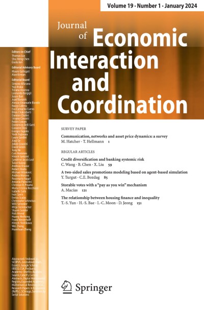 Journal of Economic Interaction and Coordination 1/2024