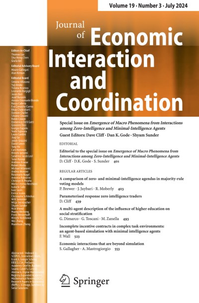 Journal of Economic Interaction and Coordination 3/2024