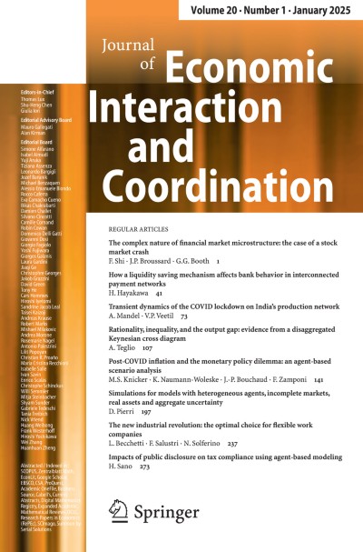 Journal of Economic Interaction and Coordination 1/2025