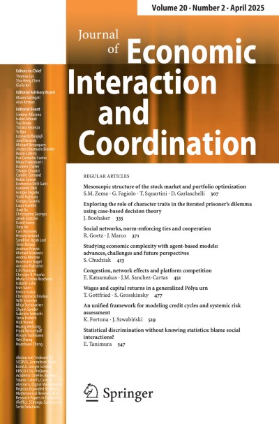 Journal of Economic Interaction and Coordination 2/2025