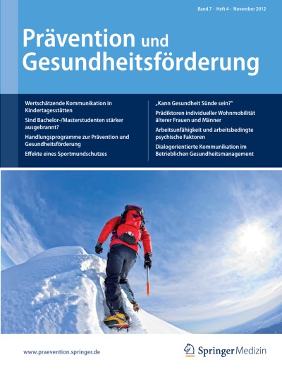 Link zu Zeitschrift Prävention und Gesundheitsförderung