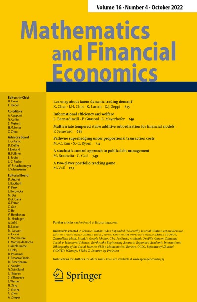 Mathematics and Financial Economics 4/2022