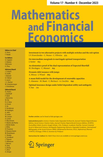 Mathematics and Financial Economics 4/2023