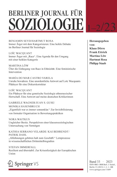 Berliner Journal für Soziologie 1-2/2023
