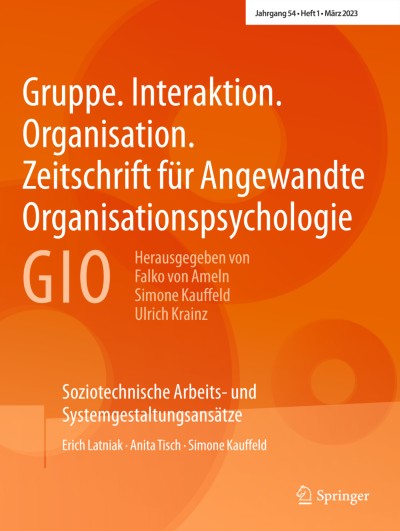 Gruppe. Interaktion. Organisation. Zeitschrift für Angewandte Organisationspsychologie (GIO) 1/2023