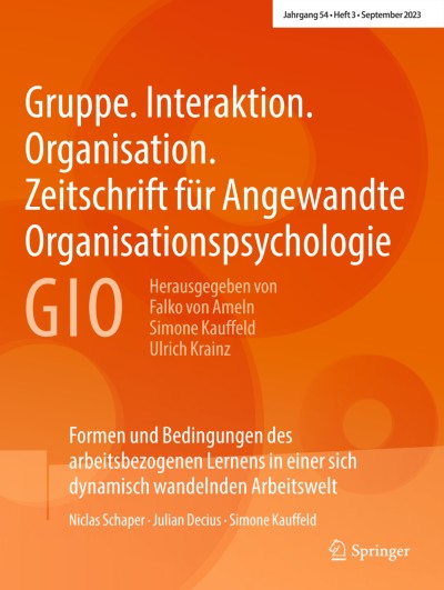 Gruppe. Interaktion. Organisation. Zeitschrift für Angewandte Organisationspsychologie (GIO) 3/2023