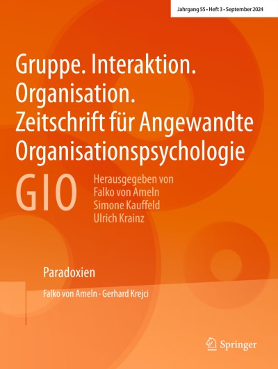 Gruppe. Interaktion. Organisation. Zeitschrift für Angewandte Organisationspsychologie (GIO) 3/2024