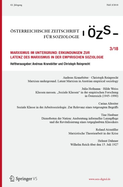 Österreichische Zeitschrift für Soziologie 3/2018