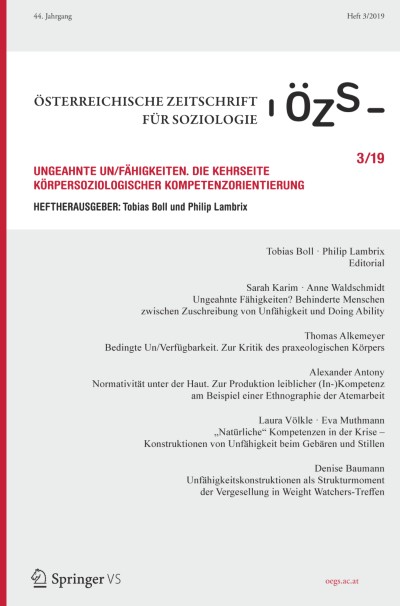 Österreichische Zeitschrift für Soziologie 3/2019