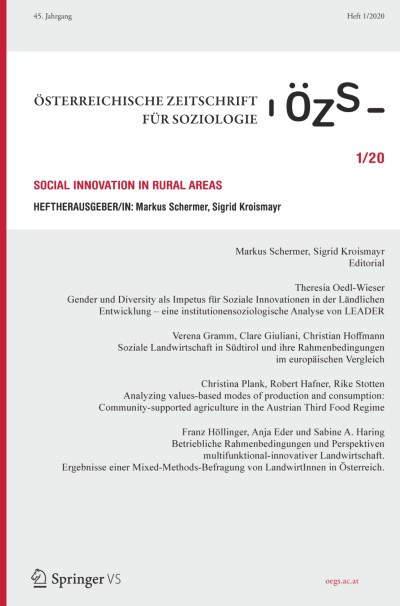 Österreichische Zeitschrift für Soziologie 1/2020